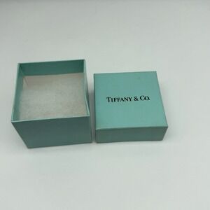 EMPTY Tiffany & Co Blue Jewelry Gift Box with Cotton Insert 2.25"x2.25"x2"